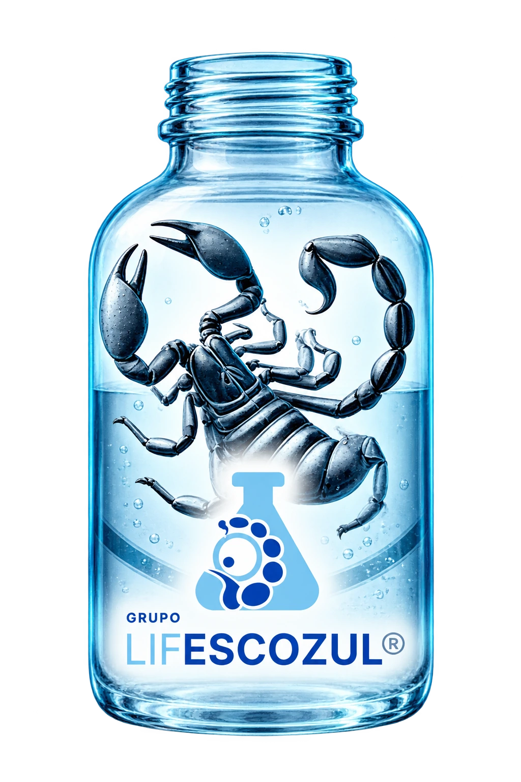 Conceptual presentation of an Escozul bottle